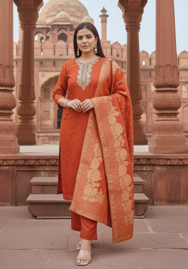 Roman Silk 3PC Suit Set