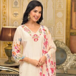 Natural Crepe 3PC Suit Set