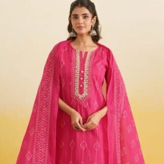 Cotton 3PC Suit Set with Zari