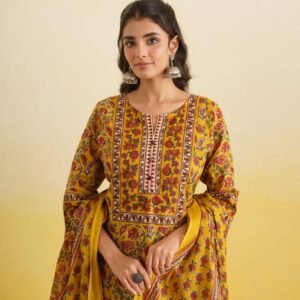 Embroidered Cotton Suit Set