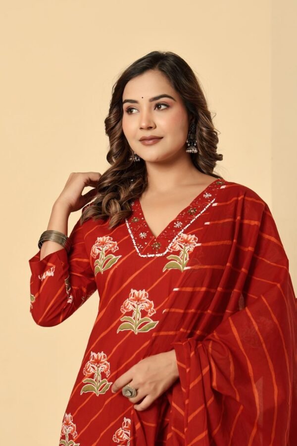 Cotton 3PC Suit Set with Handwork