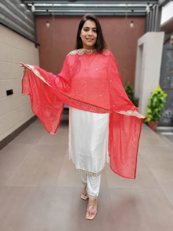 Bollywood-Inspired Russian Silk Suit Set with Digital Organza Dupatta