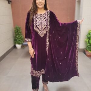 3PC Suit Set with Heavy Embroidery