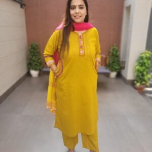 Cotton Handblock 3PC Suit Set