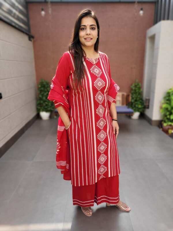 3PC Suit Set with Beadswork Panel