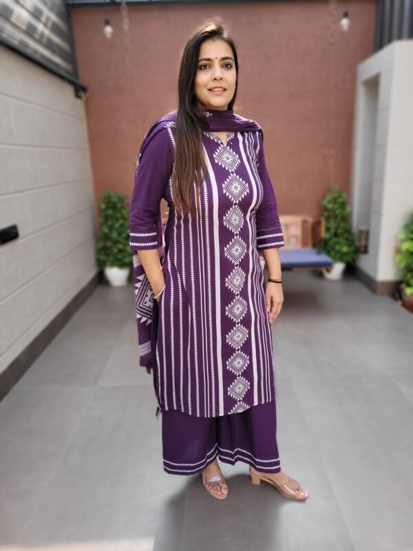 3PC Suit Set with Beadswork Panel