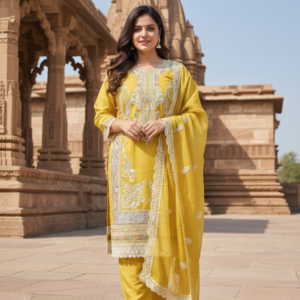 Festive Organza 3PC Set with Heavy Embroidery