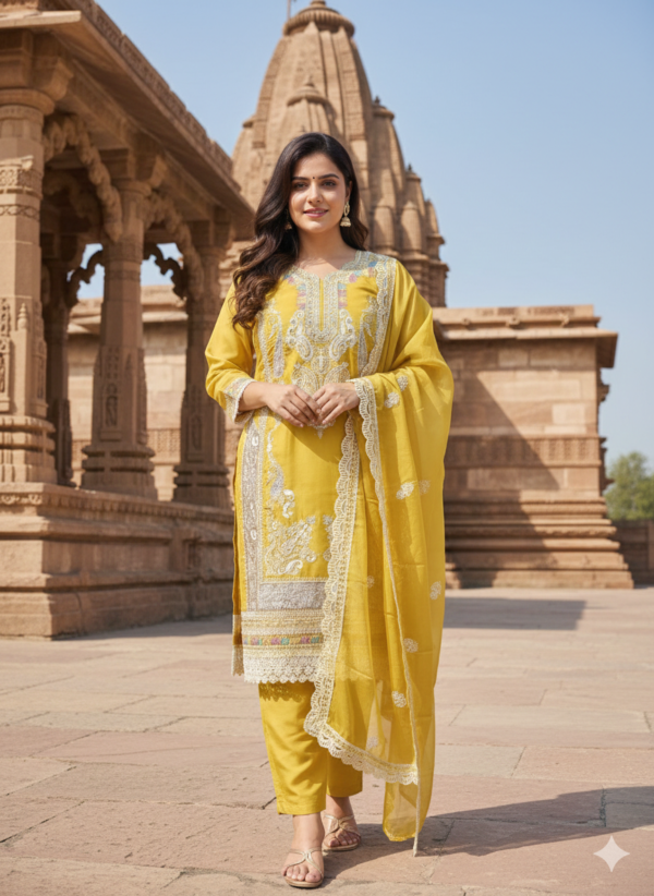 Festive Organza 3PC Set with Heavy Embroidery