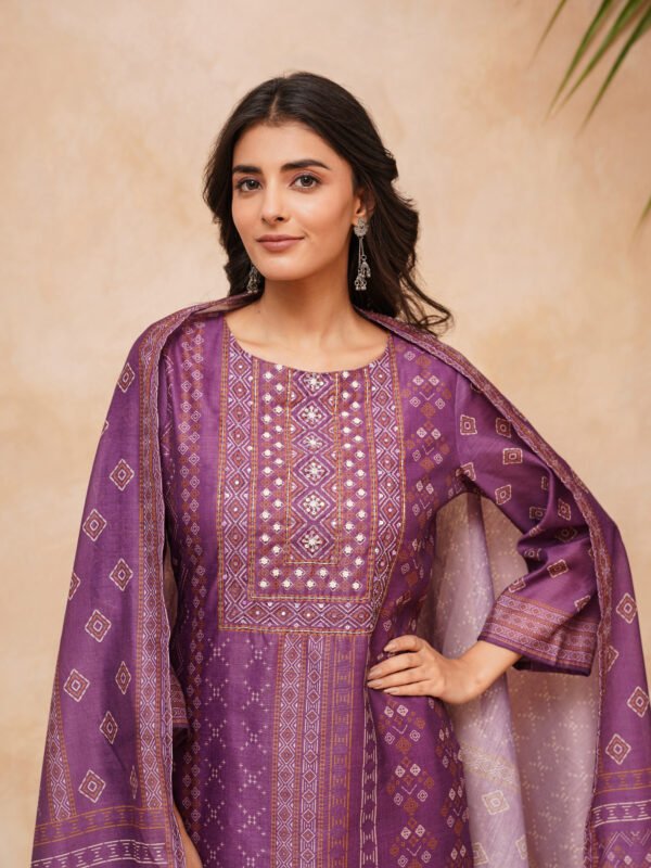 Chanderi Handwork 3PC Suit Set