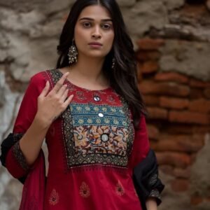 Kalamkari Applique 3PC Suit Set