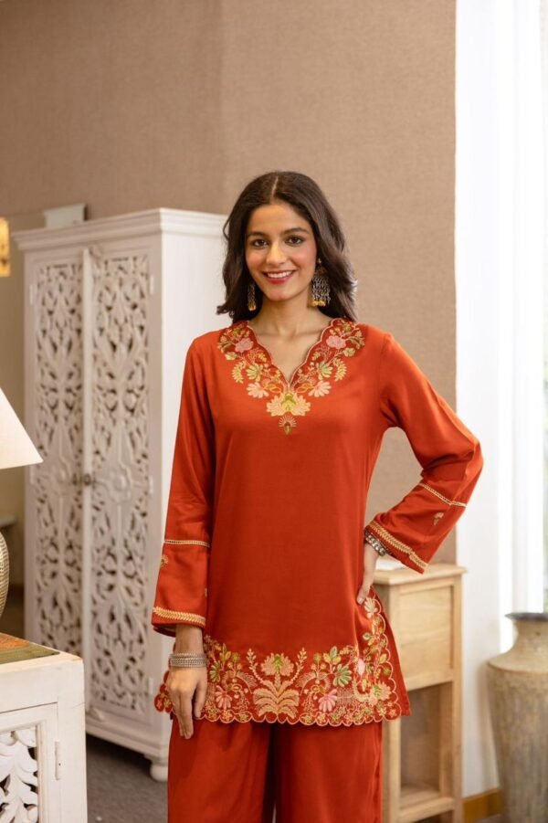 German Rayon Fully Embroidered