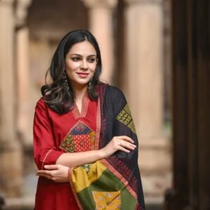 Ajrakh Applique 3PC Suit Set