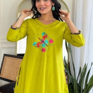 2PC Set with Embroidered Yoke