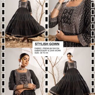 Gown with Zari Work