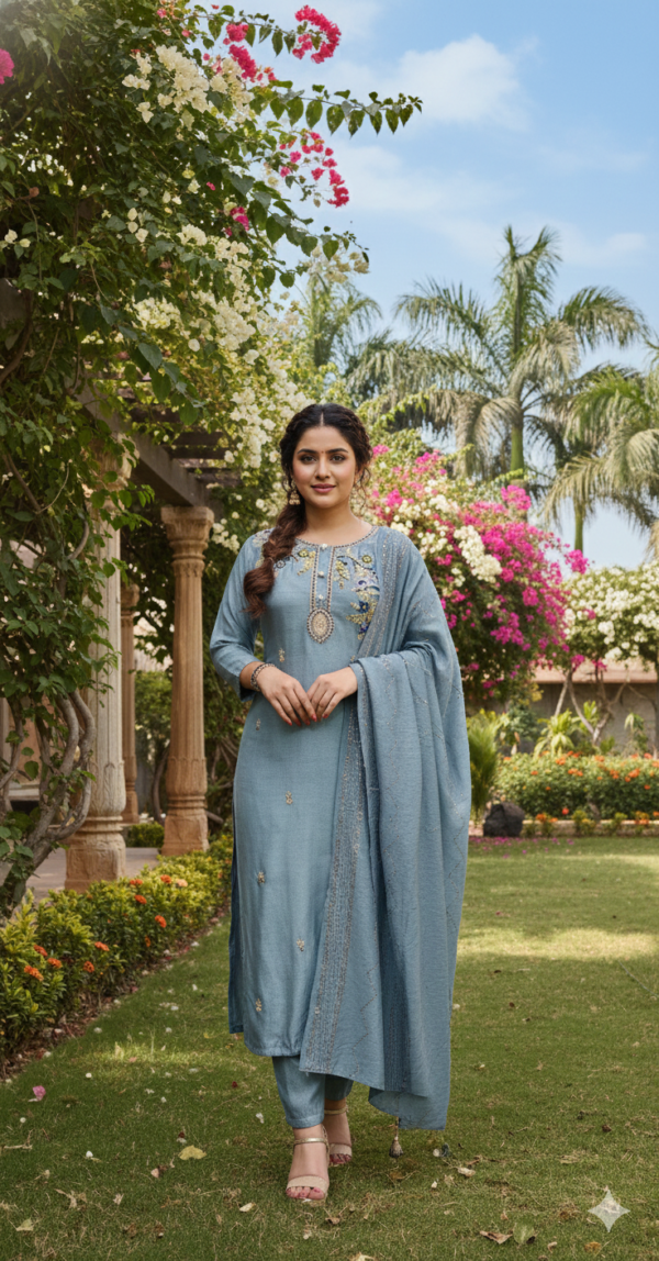 Dola Silk Party Wear Set with Zardosi & Resham Work