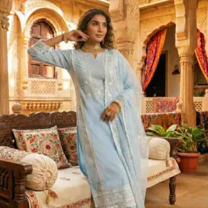 Pure Muslin Semi-Partywear 3PC Set