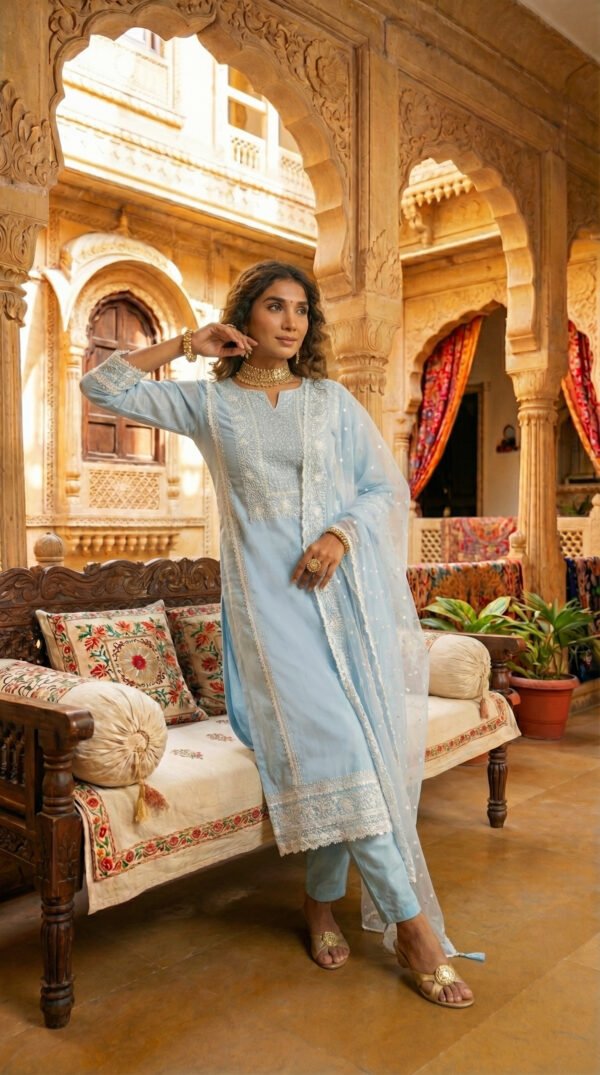 Pure Muslin Semi-Partywear 3PC Set