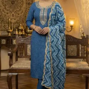 Pure Muslin Bandhej 3PC Set