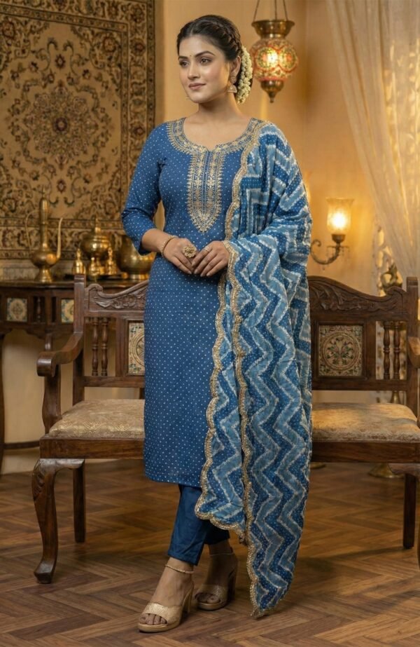 Pure Muslin Bandhej 3PC Set