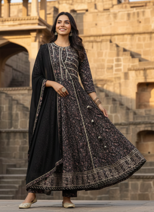 Angrakha Suit with Zari Work