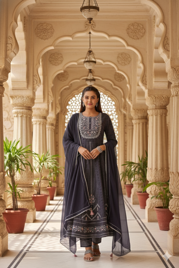 Chikankari Anarkali 3PC Set