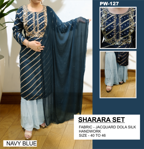 Jacquard Dola Silk Sharara Set
