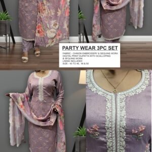 Party Wear Chinon 3PC Set