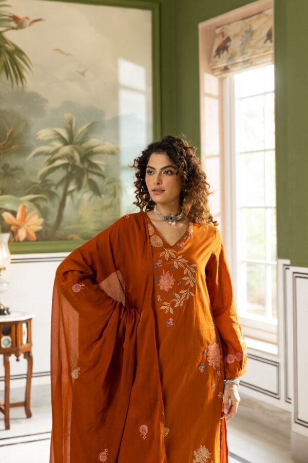 Embroidered Cotton 3PC Elegant Suit Set