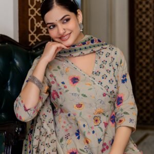 Cotton Anarkali 3PC Set