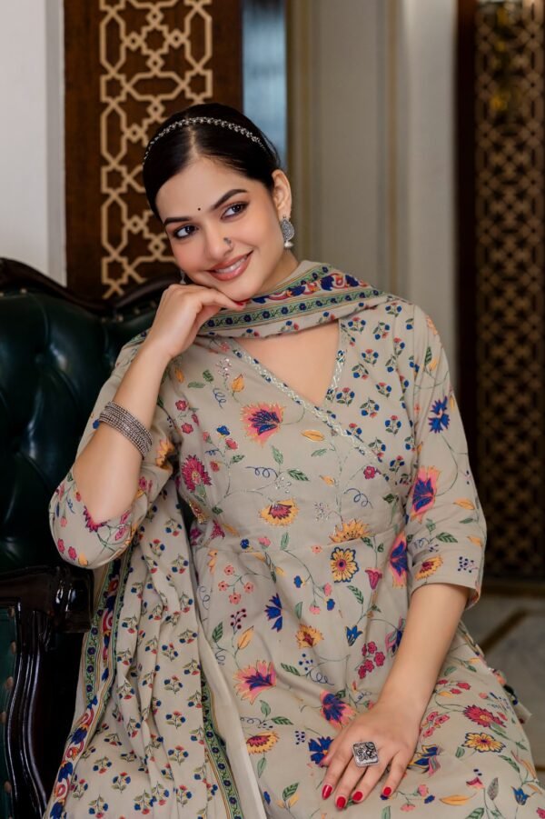 Cotton Anarkali 3PC Set