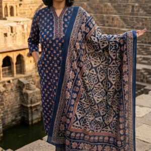 Cotton 3PC Suit Set with Sequins Work