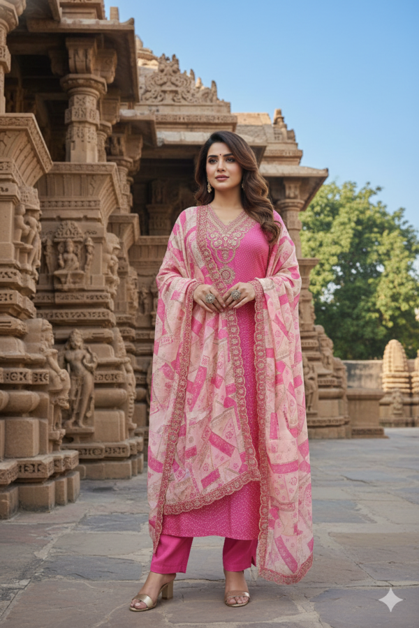 Russian Silk Party Wear Suit Set