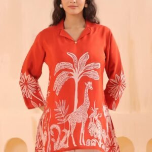 Crepe Tunic with Placement Print