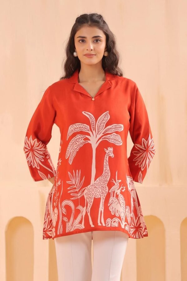 Crepe Tunic with Placement Print