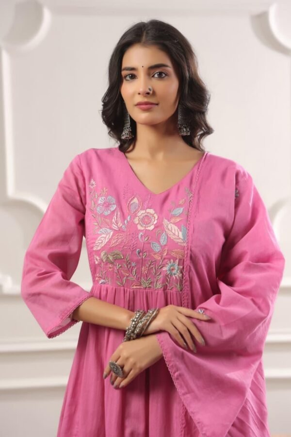 Mal Cotton 3PC Set with Embroidered Yoke