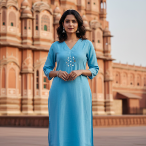 Stylish Mal Chanderi 2PC Set with Mirror Work