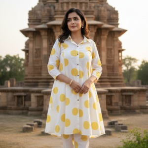 Chic Cotton Collar Neck Kurti Set for Women with Elegant Style