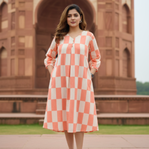 Cotton Flex Kurta Gown with Single Pocket