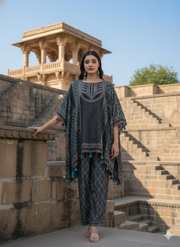 Kaftan 2PC Set in Natural Crepe