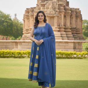 Spaghetti Strap Tie-Dye Anarkali 3PC Set