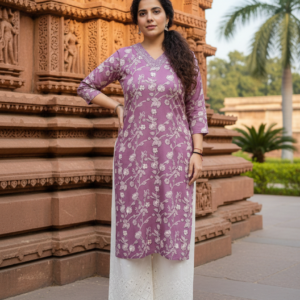 Elegant 350 Mirror 2PC Cotton Slub Set with Chikankari Palazzo