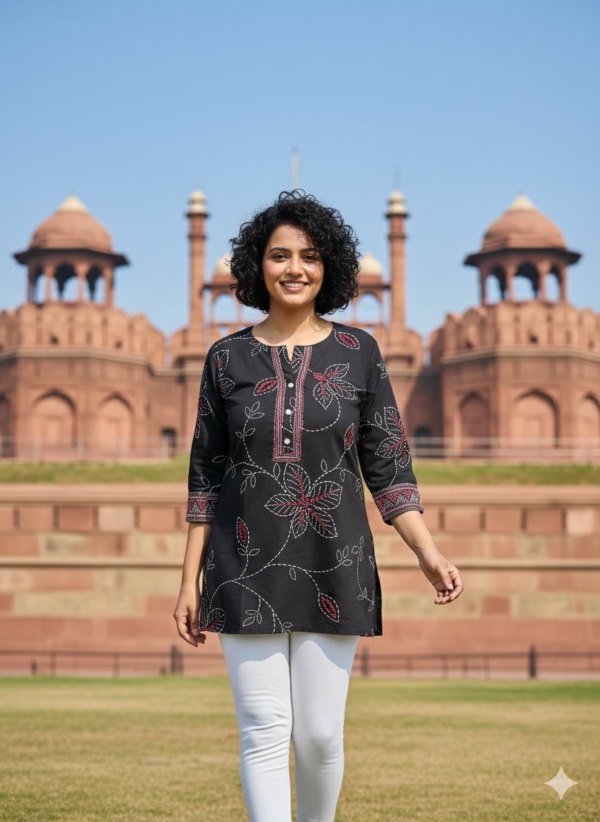 Rayon Tunic With Delicate Embroidery
