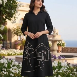 Cotton A-Line 2PC Set with Embroidery