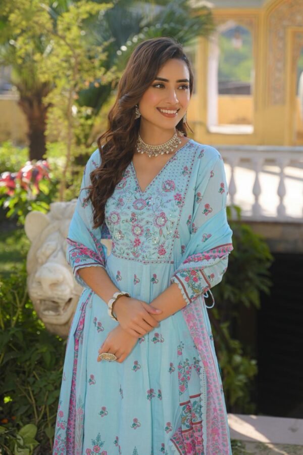 Cotton Anarkali 3PC Set