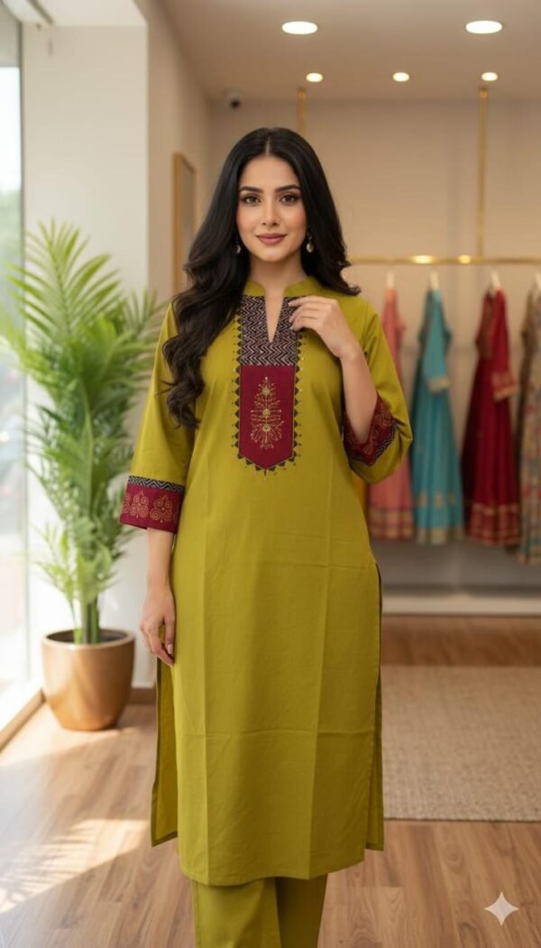 Dabu Cotton 2PC Set With Palazzo Pants