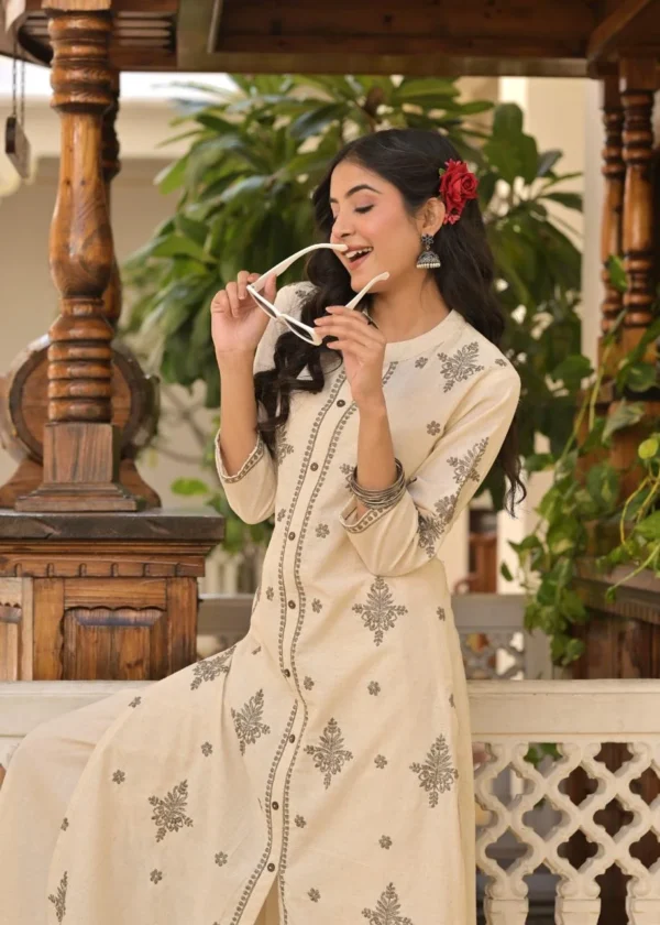 Fully Embroidered Cotton Flex 2PC Set