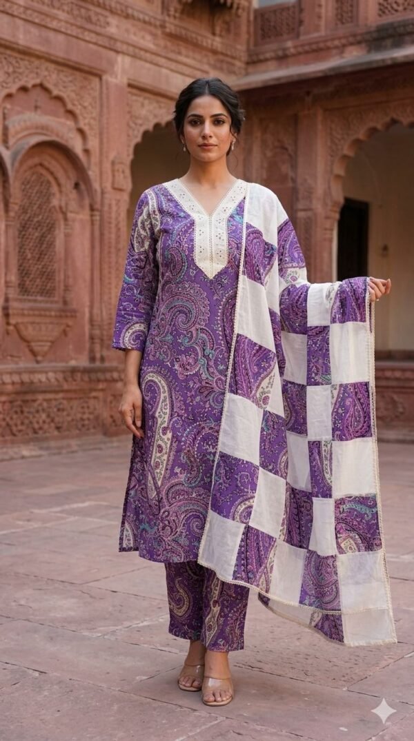 Schiffli Lace Cotton 3PC Set