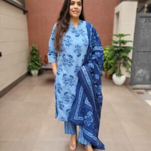 Angrakha Cotton 3PC Set with Sequins Work