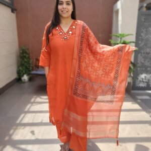 Mul Chanderi 3PC Set
