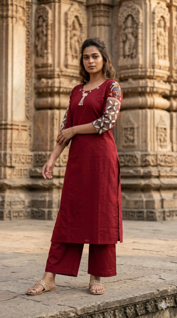 Traditional Appliqué Cotton 2PC Set